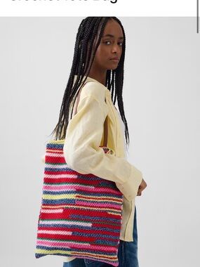 GAP colorful crochet summer tote